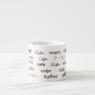"Café" Écrit en 13 langues Bone China Mug