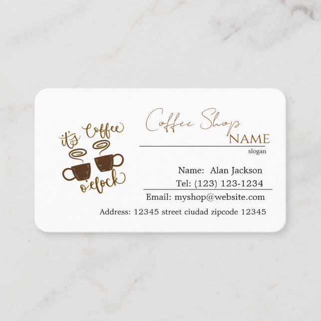café éditable carte de visite (Devant)