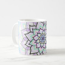 Café en pastel de mandala - tasse de thé
