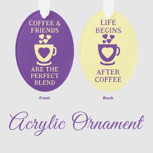 Café et amis aiment les coeurs violet