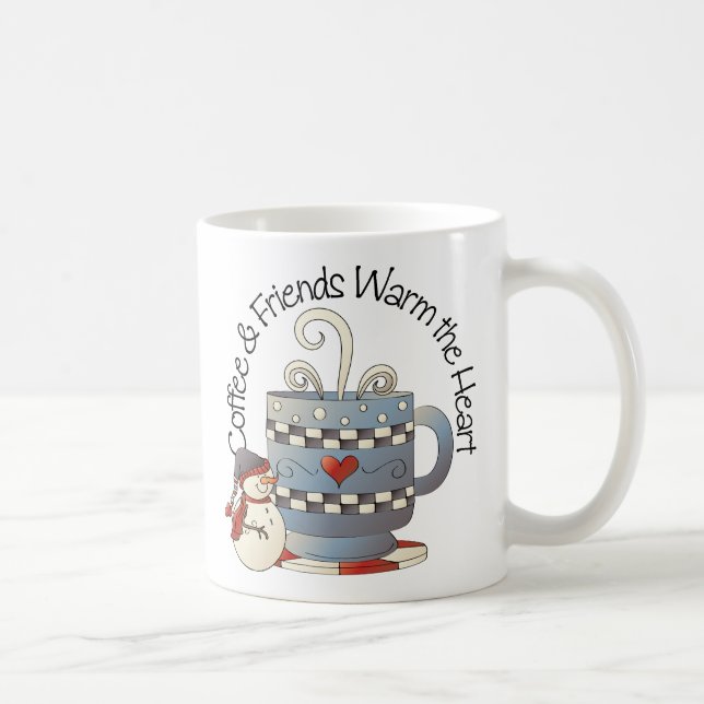 Café et amis réchauffer le coeur Mug Coffee Mug Cu (Droite)
