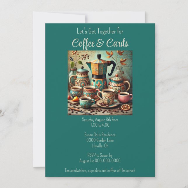 Café et Cartes s'unissent Invitation (Devant)