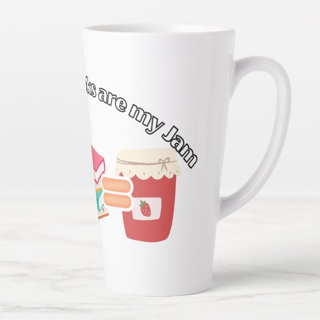 Café et livres sont ma confiture grande latte Mug (Droite)