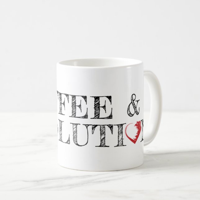 Café et tasse de logo de révolution (Devant droit)