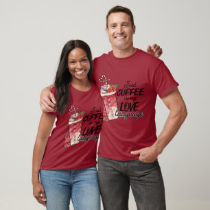 Café glacé Est Mon Amour Langue Maroon T-shirt