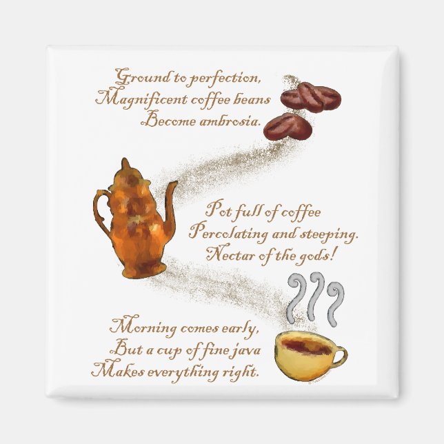 Café Haiku Réfrigérateur Magnet (Devant)