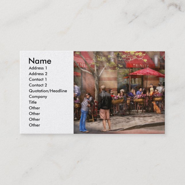 Cafe - Hoboken, NJ - Cafe Trinity Business Card (Front)