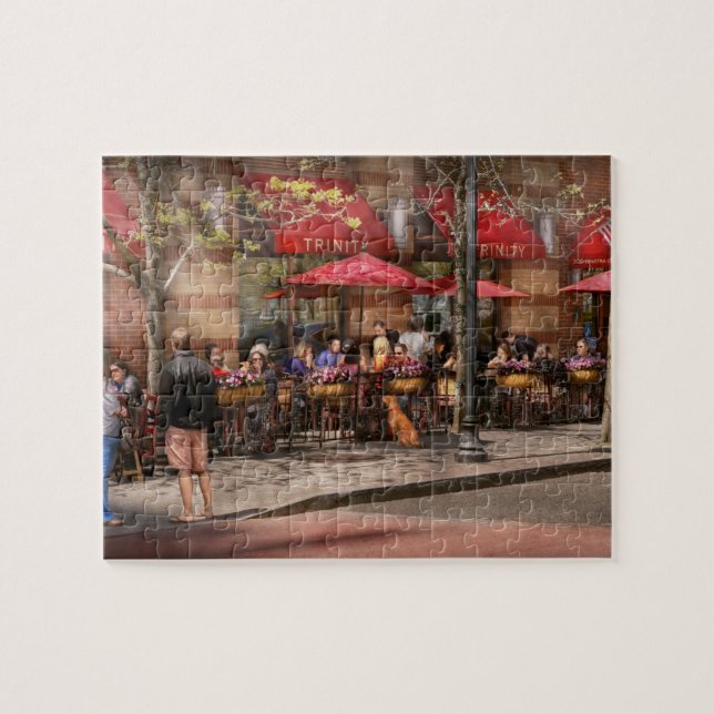Cafe - Hoboken, NJ - Cafe Trinity Jigsaw Puzzle (Horizontal)
