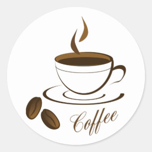 Cafe Hot Coffee Mug Coffee Classic Round Sticker