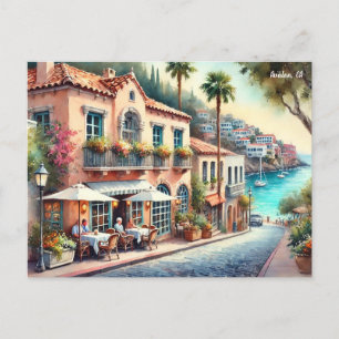 Cafe in Avalon Catalina Island California Postcard