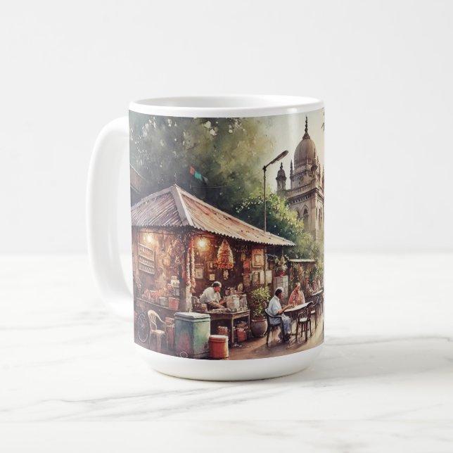 Cafe in Bombay India Coffee Mug (Front Left)