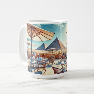 Cafe in Cairo Egypt Giza Pyramids Coffee Mug