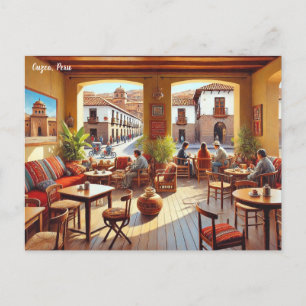 Cafe in Cuzco Peru Postcard