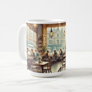 Cafe in Edinburgh Scotland Watercolor Painting Coffee Mug