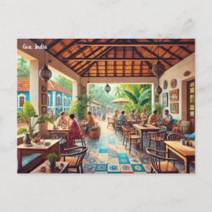 Cafe in Goa India Postcard