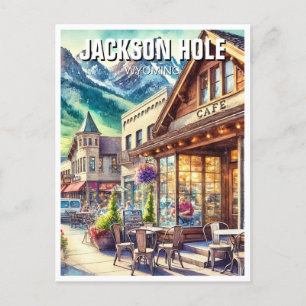 Cafe in Jackson Hole Wyoming Postcard
