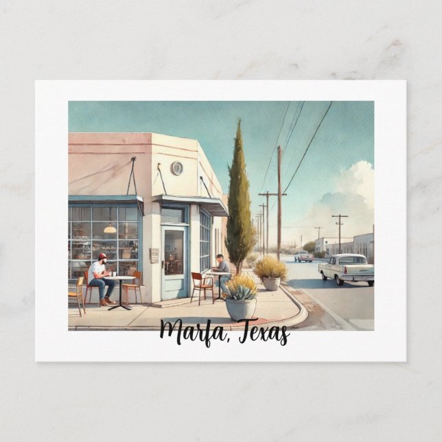 Cafe in Marfa Texas Postcard (Front)
