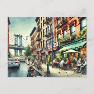 Cafe in New York Brooklyn Postcard