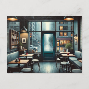 Cafe in Rainy Seattle Postcard
