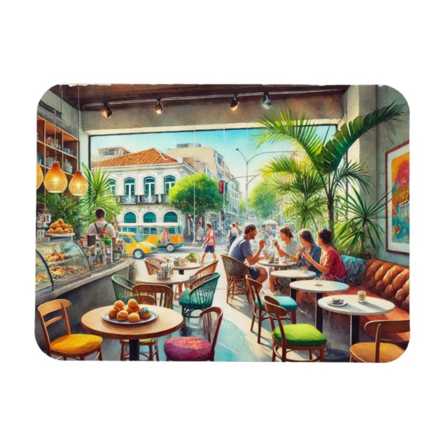 Cafe in Rio Brazil Mug Magnet (Horizontal)