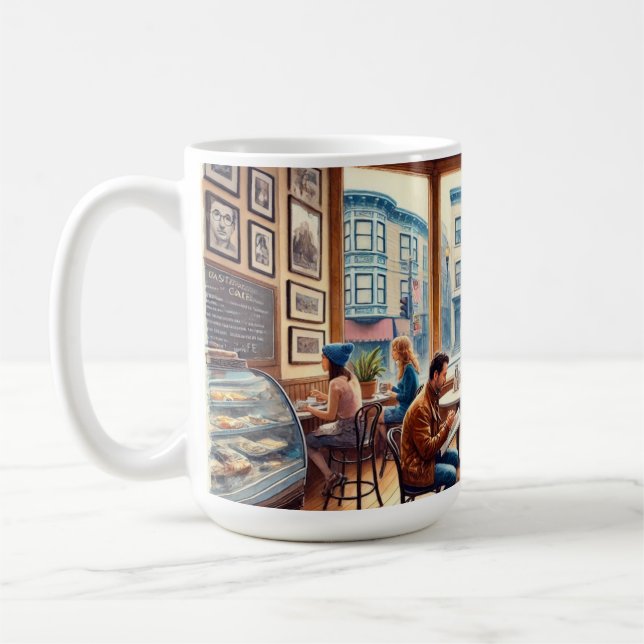 Cafe in San Francisco North Beach Coffee Mug (Left)