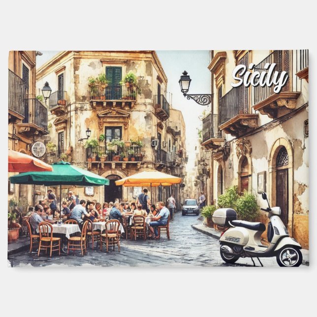 Cafe in Sicily Italy Magnet (Front)