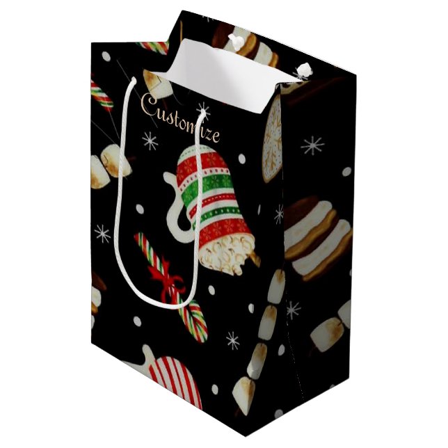 Café Latte Christmas Café Cadeau Sac (Devant Angle)