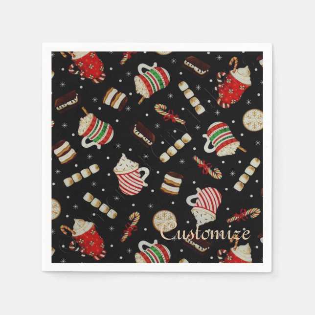 Cafe Latte Christmas Coffee Napkins (Front)