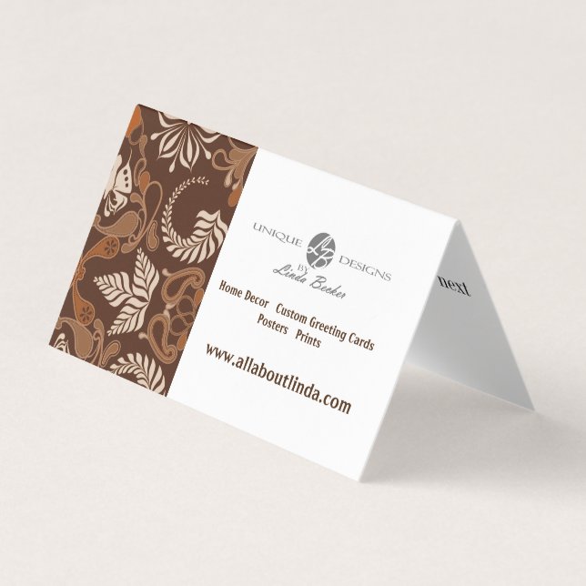 Cafe Latte Customizable Advertising Folded Business Card (Front)
