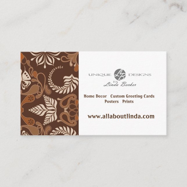 Cafe Latte Customizable Business Card (Front)