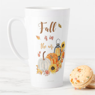 Café Latte Naranja y Red de moda dan gracias y ca Latte Mug