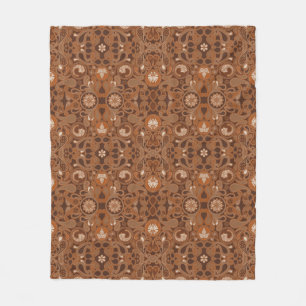 Cafe Latte Paisley Soft Fleece Blanket