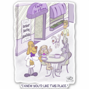 Cafe Le Chien Custom-Cut Stickers