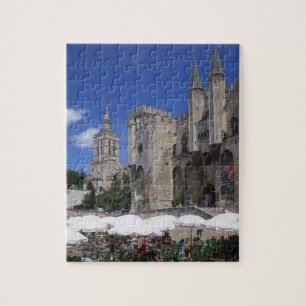 Cafe, Le Palais des Papes, Avignon, Vaucluse, Jigsaw Puzzle