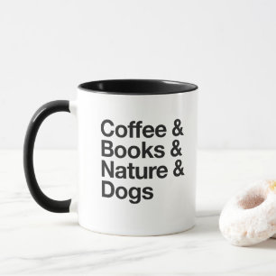 Café & Livres & Nature & Chiens Mug (Noir)
