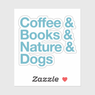 Café & Livres & Sticker Nature & Chiens (bleu)