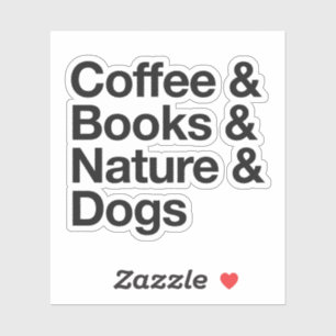 Café & Livres & Sticker Nature & Chiens (noir)