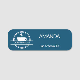 Cafe Logo Employee Name Tag
