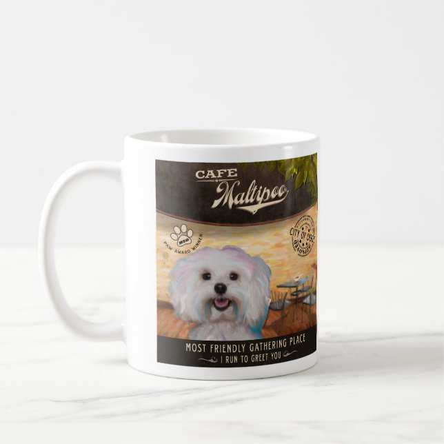 Cafe Maltipoo Coffee Mug (Left)