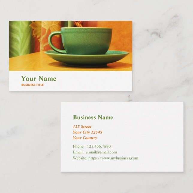Café Manager Cafeteria Catering Business Card (Front/Back)