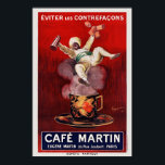 Cafe Martin French Art Deco Vintage Poster 1921<br><div class="desc">Vintage art deco advertising poster from France. Published in 1921. Please note that our posters are high quality reproductions based on professional, very high resolution scans off the originals. Our manual retouching process does not involve the use of filters that remove any original details or texture that you will see...</div>