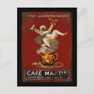 Cafe Martin Genie Postcard