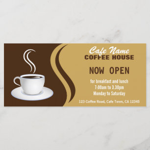Café Menu Café Café Brown et Beige Cartes en rack