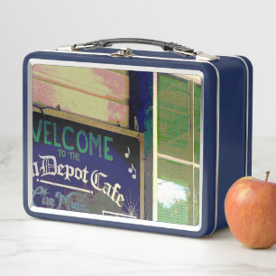 Cafe Metal Lunch Box