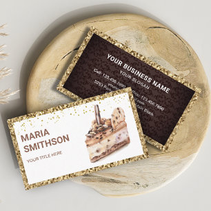 Cafe Mocha Chocolate Cake Slice Pastry Chef Bakery Business Card