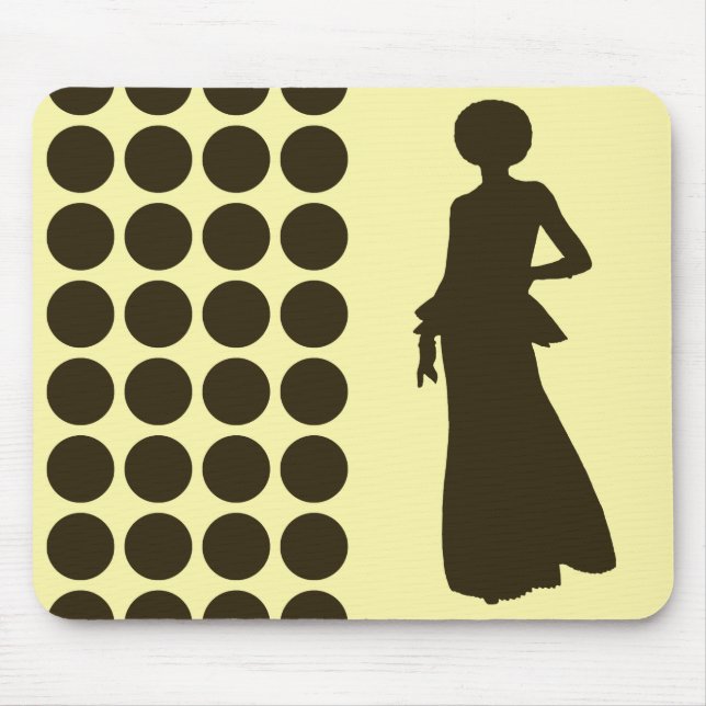 Café Mocha Cream Neutral Dots Fashion Silhouette Mouse Pad (Front)