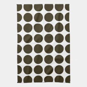 Café Mocha Neutral Dots Kitchen Towel