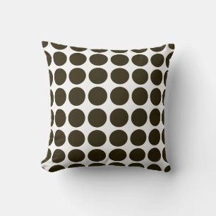Café Mocha Neutral Dots Throw Pillow