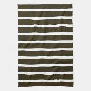 Café Mocha Neutral Stripes Kitchen Towel