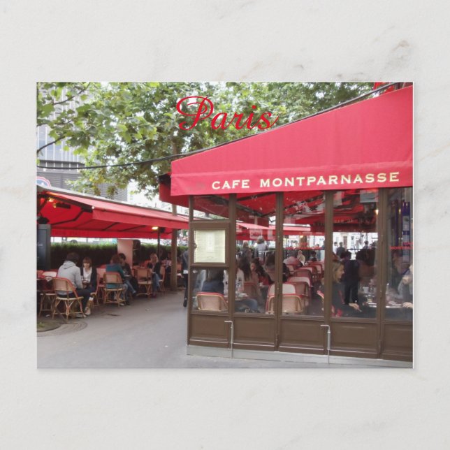 Cafe Montparnasse Paris, France, travel Postcard (Front)